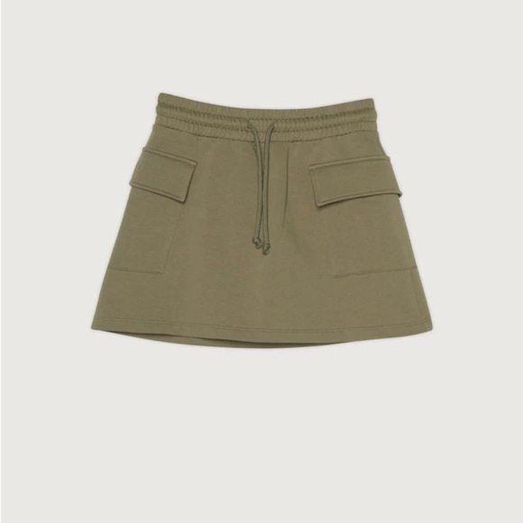 OAK + FORT Olive Cargo Mini Skirt - Picture 2 of 9